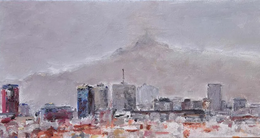 BCN gris, óleo de Laura Pérez