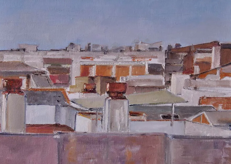 Darrere del centre Garcia Nieto I, óleo de Laura Pérez