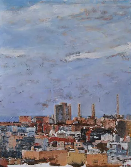 Posta a BCN, óleo de Laura Pérez